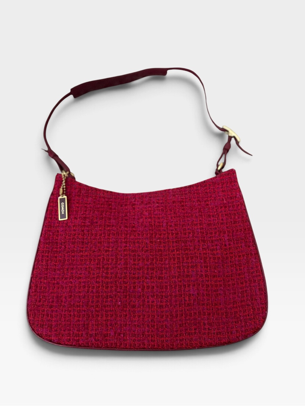 Coach 8310 Girlie boucle’ hobo red tweed leather mini shoulder bag Y2K vintage